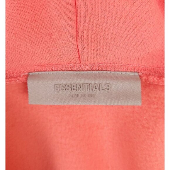 Fear Of God Essentials Cotton-Blend Hoodie Size M Mens Coral AS-IS - Picture 9 of 12